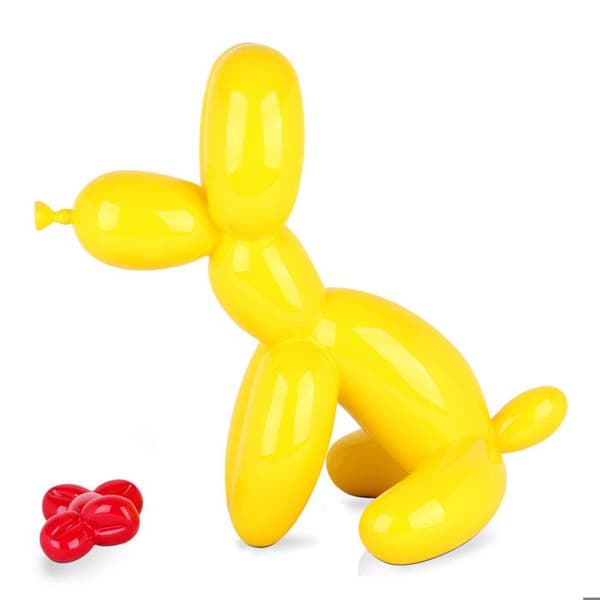 Skulptur - Artopweb - Sittande Ballonghund - Resin - Gul - 55x54x37cm
