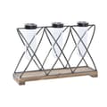 Miniatyrbild 1 av 3: Vas DKD Home Decor Brun Svart Transparent Metall Glas Paulowniaträ 36,5 x 11,5 x 23,5 cm