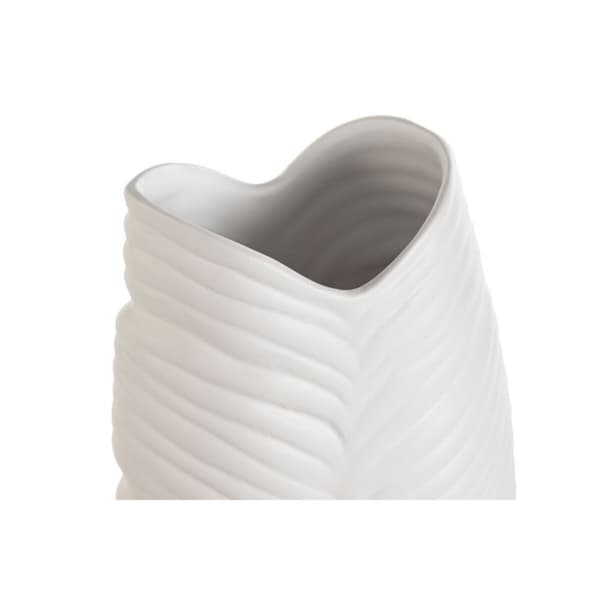 Vas Home ESPRIT Vit Stengods Tropiskt Löv av en växt 21 x 10 x 50 cm