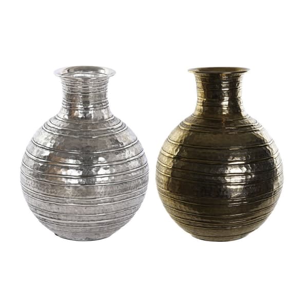 Vase DKD Home Decor Gylden Sølvfarvet Aluminium Moderne Ældet overflade 38 x 38 x 50 cm (2 enheder)