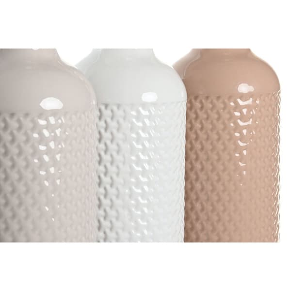 Vas DKD Home Decor Terrakota n Malva-färg Ljusrosa Dolomite 13 x 13 x 41 cm (3 antal)