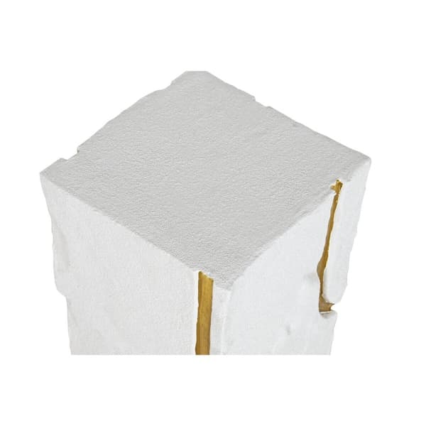 Jalusta Home ESPRIT Valkoinen Kullattu Puu MDF Moderni 25 x 25 x 80 cm