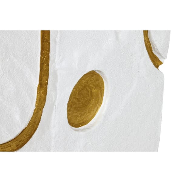 Jalusta Home ESPRIT Valkoinen Kullattu Puu MDF Moderni 25 x 25 x 80 cm