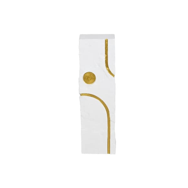 Jalusta Home ESPRIT Valkoinen Kullattu Puu MDF Moderni 25 x 25 x 80 cm