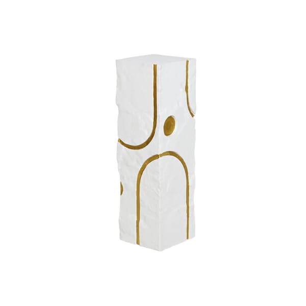 Jalusta Home ESPRIT Valkoinen Kullattu Puu MDF Moderni 25 x 25 x 80 cm