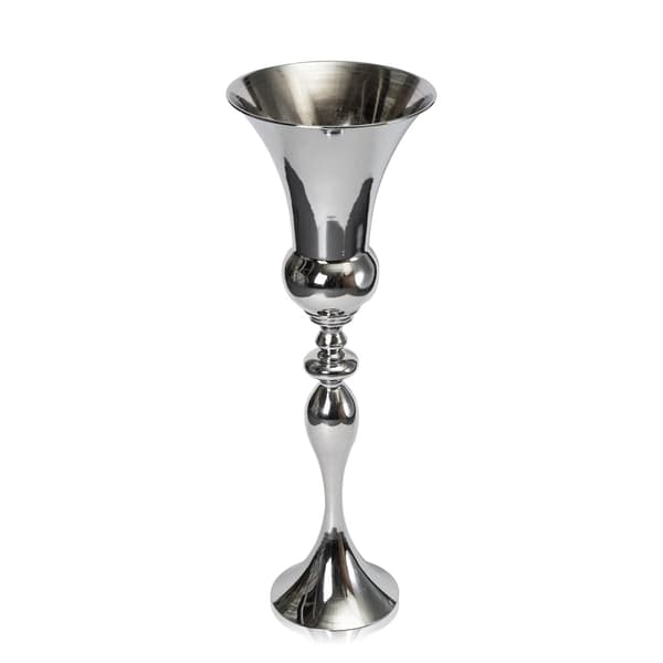 Stort Blomsterkruka, 74 cm Höjd, Elegant Trumpetform,Silver