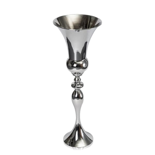 Stort Blomsterkruka, 74 cm Höjd, Elegant Trumpetform,Silver