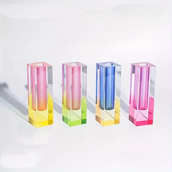 Akrylvas Ornament, Set om 4 Delar, Modern Kolonn Design,ooth Set av 4 delar