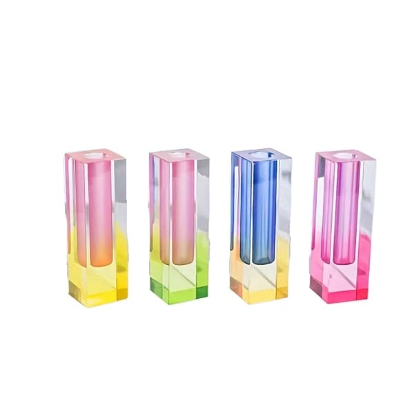 Akrylvas Ornament, Set om 4 Delar, Modern Kolonn Design,ooth Set av 4 delar