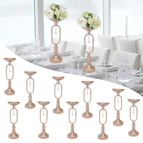 Guldmetallblomvas, Set om 10, 44,5 cm höjd