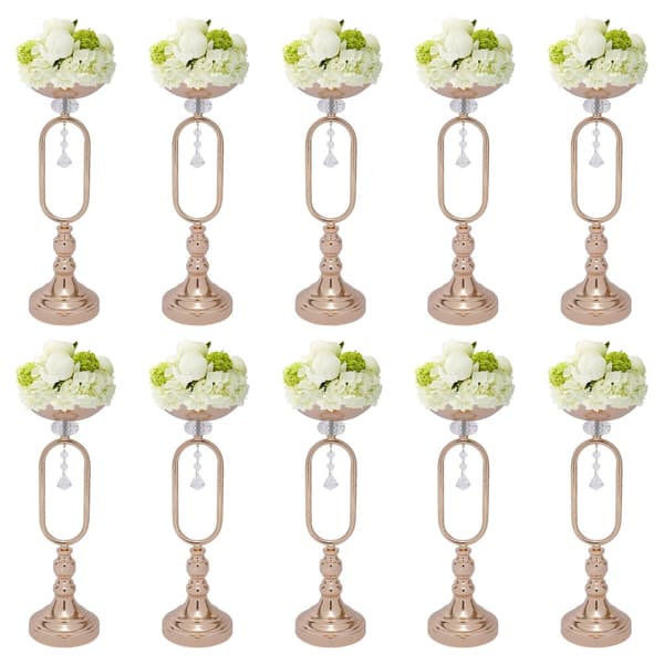 Guldmetallblomvas, Set om 10, 44,5 cm höjd
