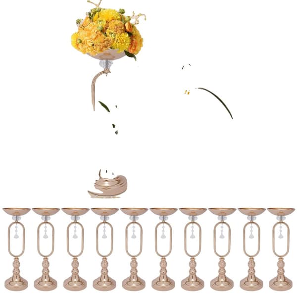 Guldmetallblomvas, Set om 10, 44,5 cm höjd