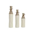 Miniatyrbilde 1 av 4: Sett med 3 Vaser Home ESPRIT Hvit Gyllen Metall 14 x 14 x 67 cm (3 Deler)