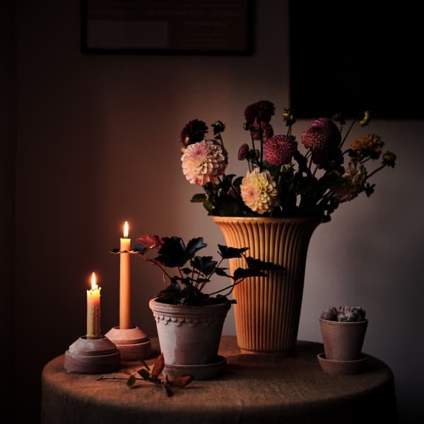 Daisy Vase Amber Yellow, Ø 20cm - Bergs Potter