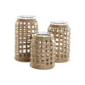 Miniatyrbild 4 av 4: Set med 3 Vasar Home ESPRIT Naturell Glas 11 x 11 x 21 cm (3 Delar)