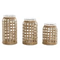 Miniatyrbild 1 av 4: Set med 3 Vasar Home ESPRIT Naturell Glas 11 x 11 x 21 cm (3 Delar)