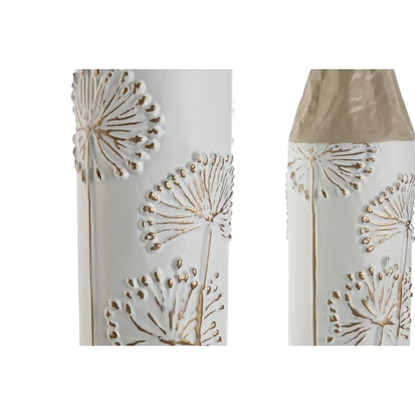 Set med 2 Vasar Home ESPRIT Beige Ljusbrun Metall 13,5 x 13,5 x 71 cm (2 Delar)