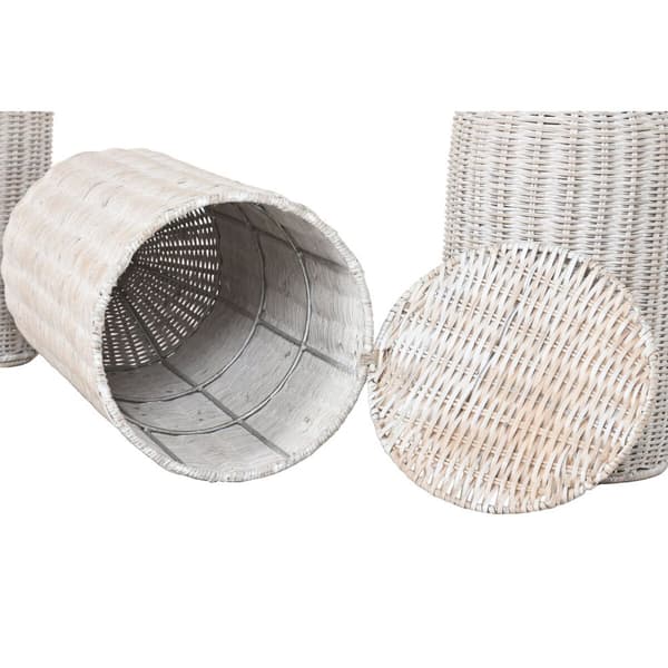 Set med 3 Vasar Home ESPRIT Metall Naturell 25 x 25 x 80 cm (3 Delar)