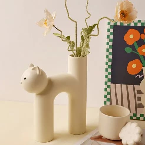 Keramisk Vas, Matt Yta, Stilig Design, Mångsidiga Färger,Brun