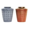 Miniatyrbild 1 av 3: Vas DKD Home Decor 8424001822065 Blå Röd Harts Gyllene Orientalisk 17 x 17 x 20 cm (2 antal)