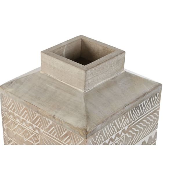 Vas Home ESPRIT Vit Naturell Mangoträ Kolonial 18 x 18 x 30,5 cm