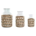Miniatyrbild 1 av 4: Vas Home ESPRIT Naturell Glas 18,3 x 18,3 x 30 cm (3 Delar)