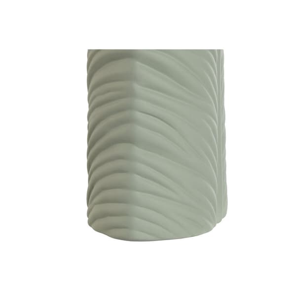 Vase Home ESPRIT Grøn Stentøj Tropisk Blad af en plante 21 x 10 x 50 cm