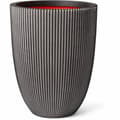 Miniatyrbillede 1 af 2: Vase Capi Europe GROOVE NL Antracit Plastik 34 x 34 x 46 cm