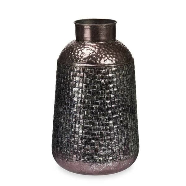 Vase Sølvfarvet Metal 22,5 x 39,5 x 22,5 cm (4 enheder) Med relief