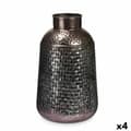 Miniatyrbillede 1 af 4: Vase Sølvfarvet Metal 22,5 x 39,5 x 22,5 cm (4 enheder) Med relief
