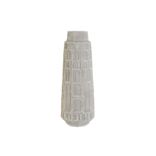 Vase Home ESPRIT Hvid Harpiks 15 x 15 x 41 cm