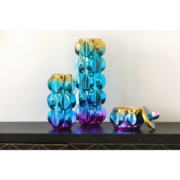 Vase Home ESPRIT Multifarvet Stentøj Moderne 15 x 15 x 14 cm