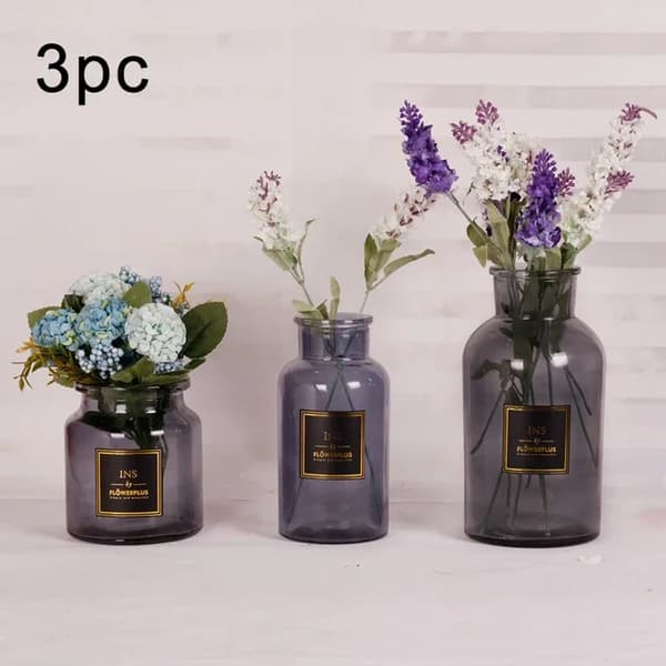 Maljakko, Pöytädesign, Lasimateriaali,3PC-SML-harmaa