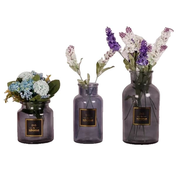 Maljakko, Pöytädesign, Lasimateriaali,3PC-SML-harmaa