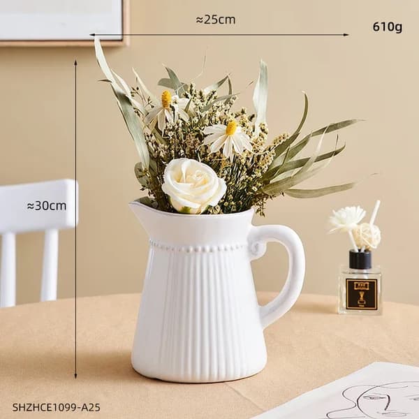 Vase, Kettleform, Pastoralt Stil,Højde30CM2