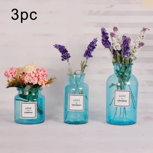 Maljakko, Pöytädesign, Lasimateriaali,3PC-SML-sininen