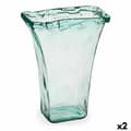 Miniatyrbillede 1 af 3: Vase 27 x 34,5 x 14 cm Krystal Gennemsigtig (2 enheder)