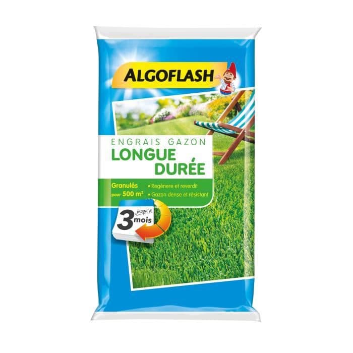 ALGOFLASH Pitkäikäinen nurmikkolannoite 3 kuukautta - 12,5 kg