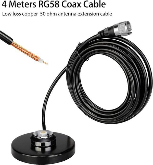 Retevis MR200 NMO Bilstyr antenn Dubbla band 2m/70cm 144/430MHz Magnetisk antenn Kompatibel med RT95 ICOM Kenwood Yaesu TYT