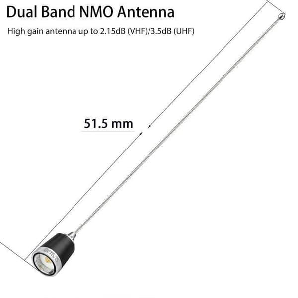 Retevis MR200 NMO Bilstyr antenn Dubbla band 2m/70cm 144/430MHz Magnetisk antenn Kompatibel med RT95 ICOM Kenwood Yaesu TYT
