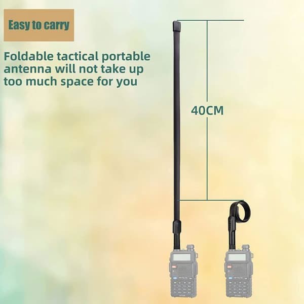 Retevis HA05 SMA-F Taktisk Antenn, Flexibel Dubbelband Antenn, Fällbar Hög Gain Antenn För med RT5R RT5 H777 Baofeng UV-5R