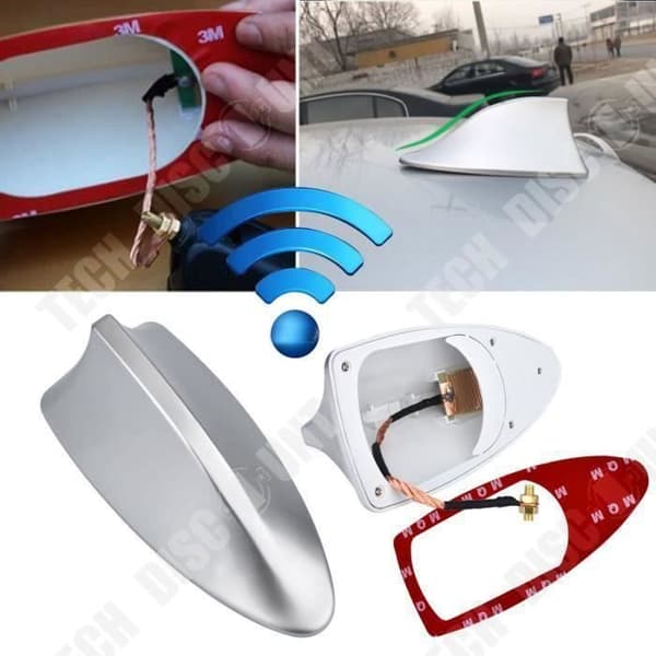 Bilantenna Bilantenna Universal 17 cm Aluminium Hajfena Silver Förstärkt Antenne - Bilaccessoar