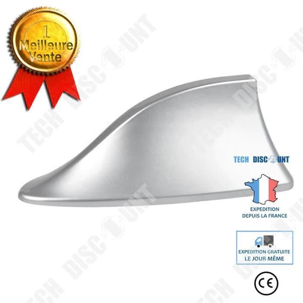 Bilantenna Bilantenna Universal 17 cm Aluminium Hajfena Silver Förstärkt Antenne - Bilaccessoar