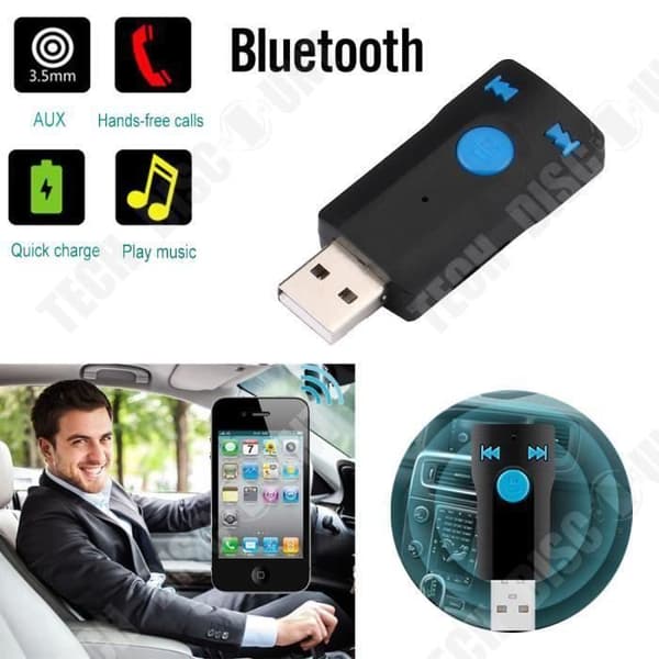 TD® trådlös Bluetooth-bilmottagare - AUX Audio Kit Bluetooth-mottagare USB-adapter