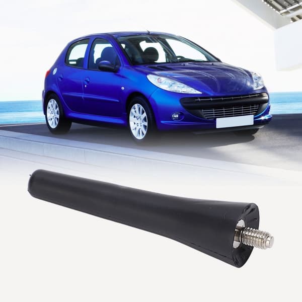 Bil Licens Antenne Mast 6561N3 6.7cm Længde ABS Sort Udskiftning for Peugeot 107 108 206 207 307 308 407