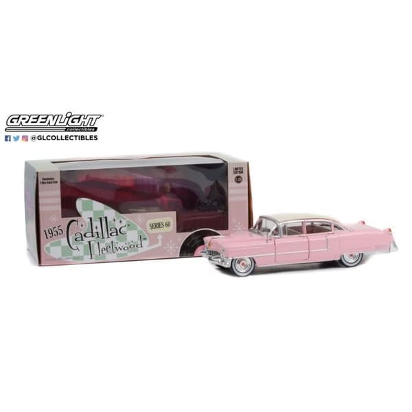 Monterade miniatyrer - Greenlight - Cadillac Fleetwood Series 60 - Rosa - Vitt tak - 1955