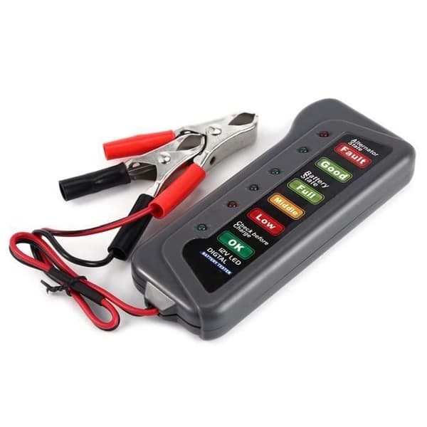 Bil 12V batteri- och generatortestare med 6 lysdioder