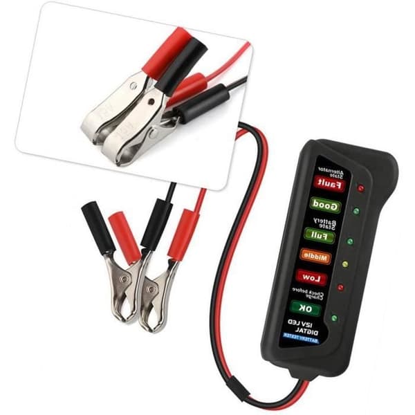Vigorflyrun Parts Ltd 12V Digital Batteri Alternator Tester Batteri Tester Batterinivå Monitor 6L Display