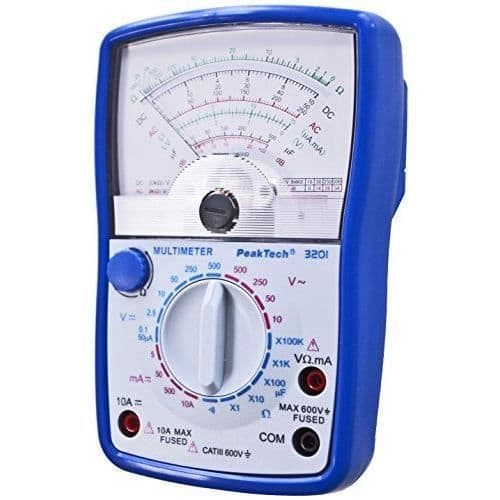 PeakTech Peak Tech Analog Multimeter CAT III 600V Amperemeter DC 10A Voltmeter 500V AC/DC ohm Mätardetektor