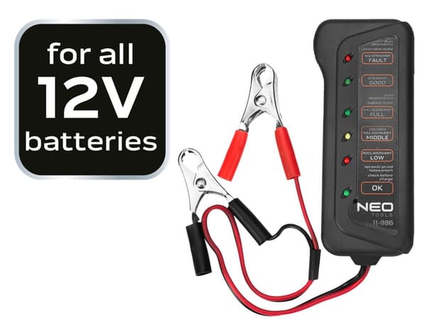 12V LED-akku- ja lataustesteri